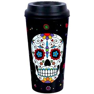 Day Dead Mexican 16 oz tumbler coffee goth muertos x2 available punk rockabilly